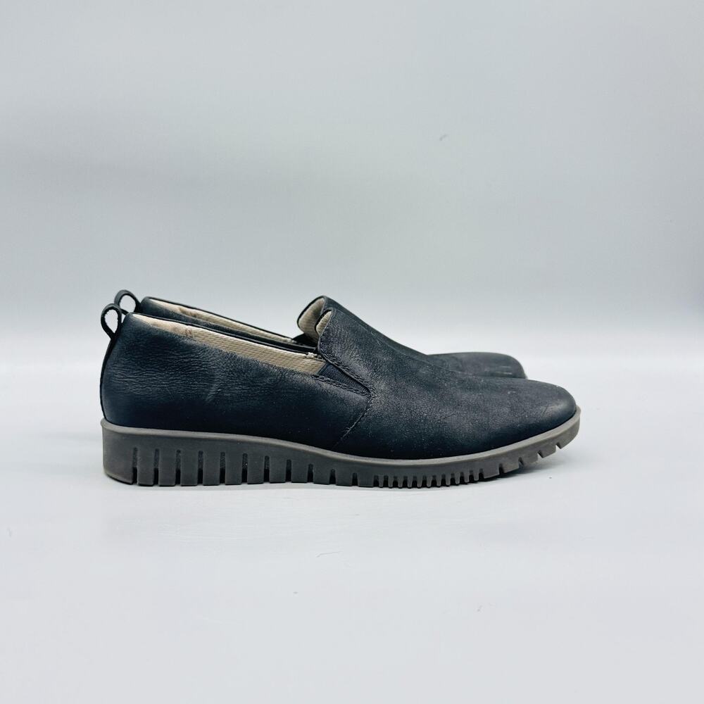 Dansko Shoes Women 6.5 7 Black Leather Slip On Loafer Flats Casual Comfort